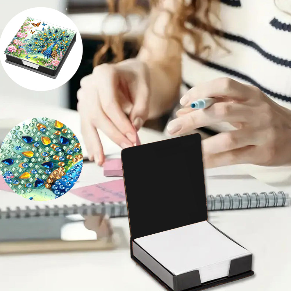 Animals Diamond Painting Notecard Box Gem Art Sticky Note Holder for Home Office