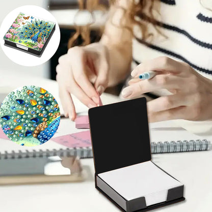 Animals Diamond Painting Notecard Box Gem Art Sticky Note Holder for Home Office