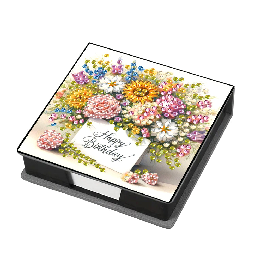 Animals Diamond Painting Notecard Box Gem Art Sticky Note Holder for Home Office