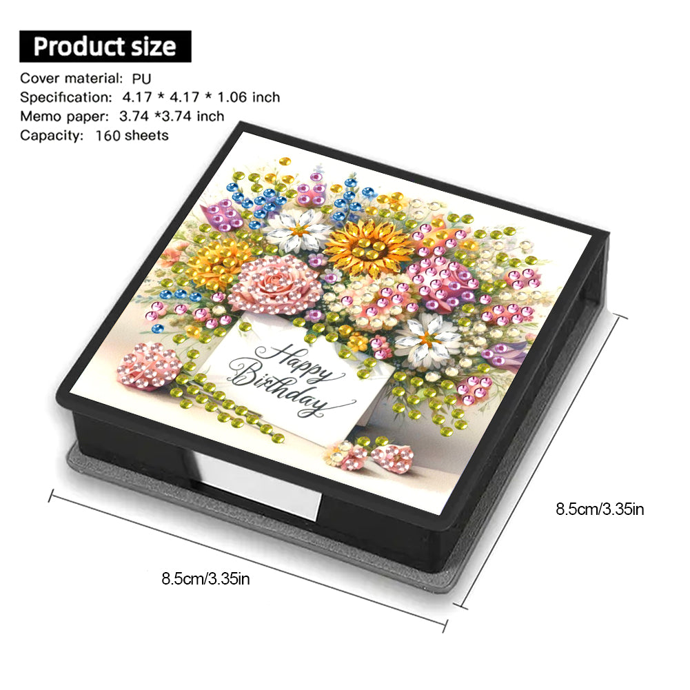 Animals Diamond Painting Notecard Box Gem Art Sticky Note Holder for Home Office