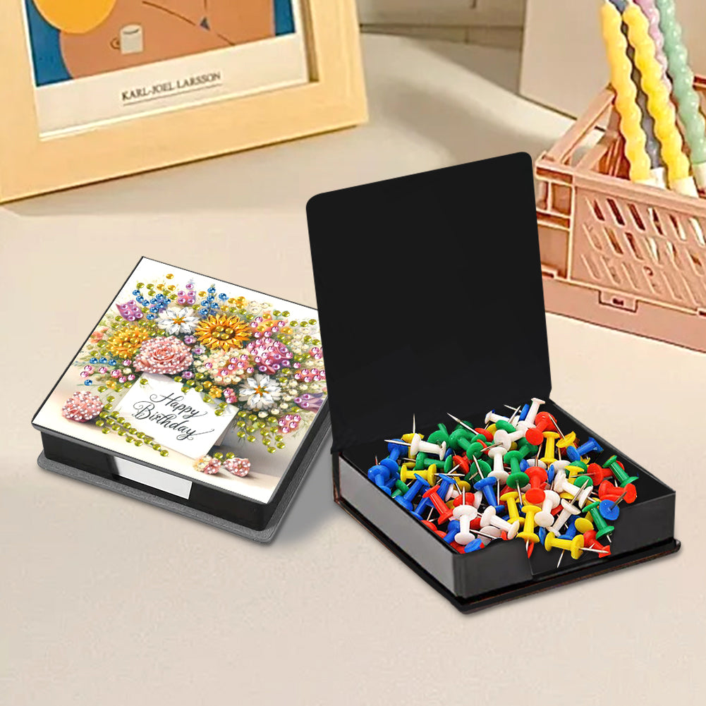Animals Diamond Painting Notecard Box Gem Art Sticky Note Holder for Home Office