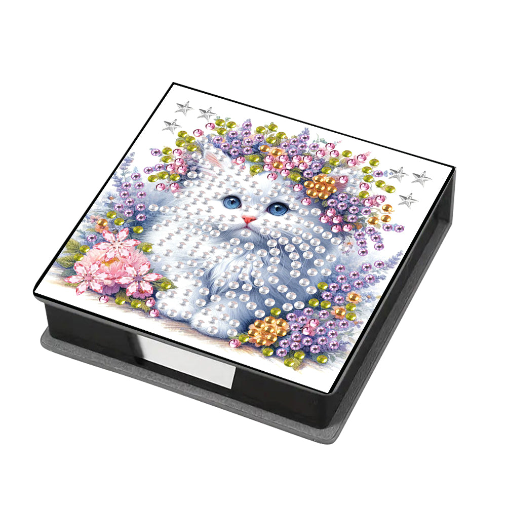 Animals Diamond Painting Notecard Box Gem Art Sticky Note Holder for Home Office