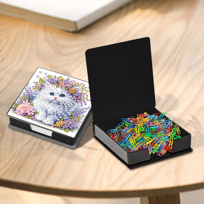 Animals Diamond Painting Notecard Box Gem Art Sticky Note Holder for Home Office