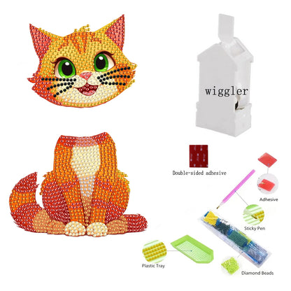 Acrylic Shaking Head Animal Desktop Diamond Art Kits Cat Dog Bedroom Table Decor