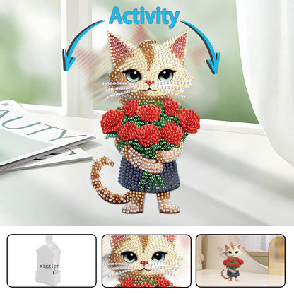 Acrylic Shaking Head Animal Desktop Diamond Art Kits Cat Dog Bedroom Table Decor