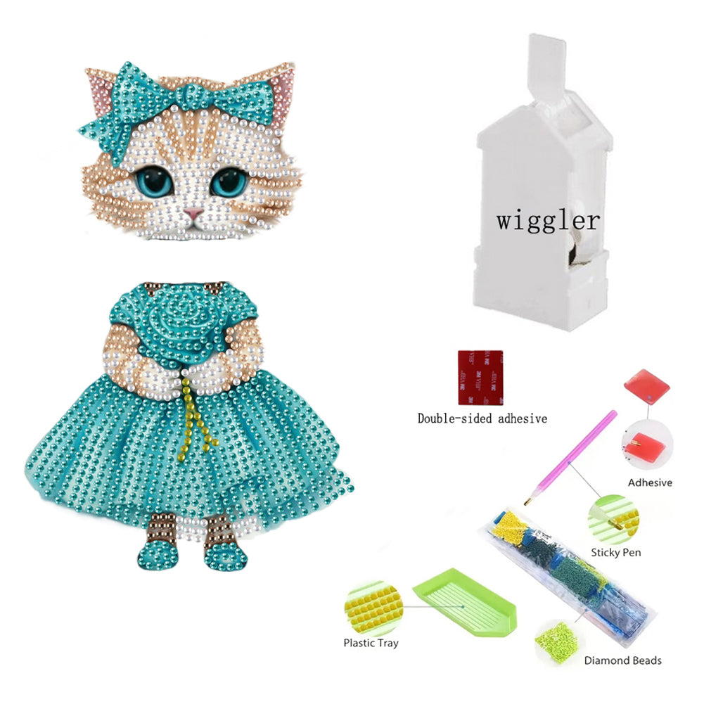 Acrylic Shaking Head Animal Desktop Diamond Art Kits Cat Dog Bedroom Table Decor