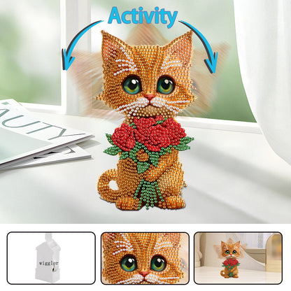 Acrylic Shaking Head Animal Desktop Diamond Art Kits Cat Dog Bedroom Table Decor