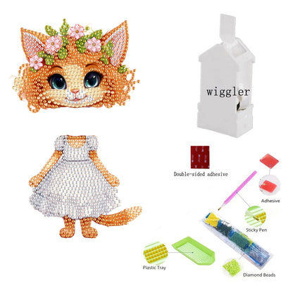 Acrylic Shaking Head Animal Desktop Diamond Art Kits Cat Dog Bedroom Table Decor