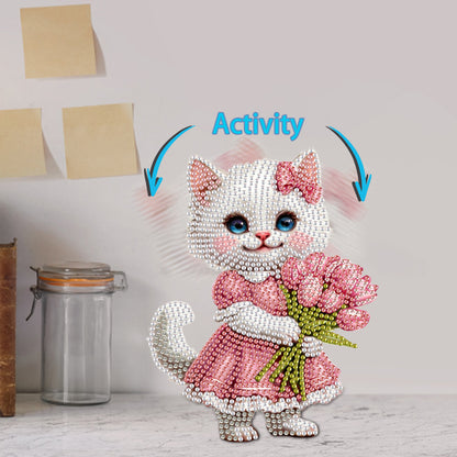 Acrylic Shaking Head Animal Desktop Diamond Art Kits Cat Dog Bedroom Table Decor