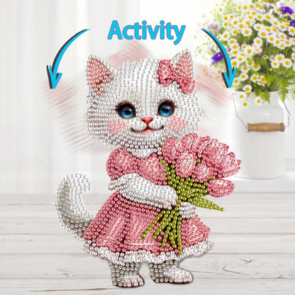 Acrylic Shaking Head Animal Desktop Diamond Art Kits Cat Dog Bedroom Table Decor