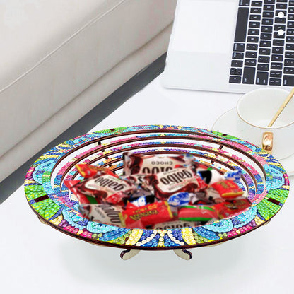 Diamond Painting Wooden Serving Tray Decorative Diamond Painting Dining Plate