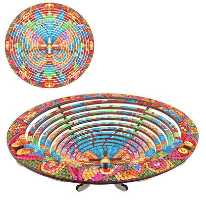 Diamond Painting Wooden Serving Tray Decorative Diamond Painting Dining Plate