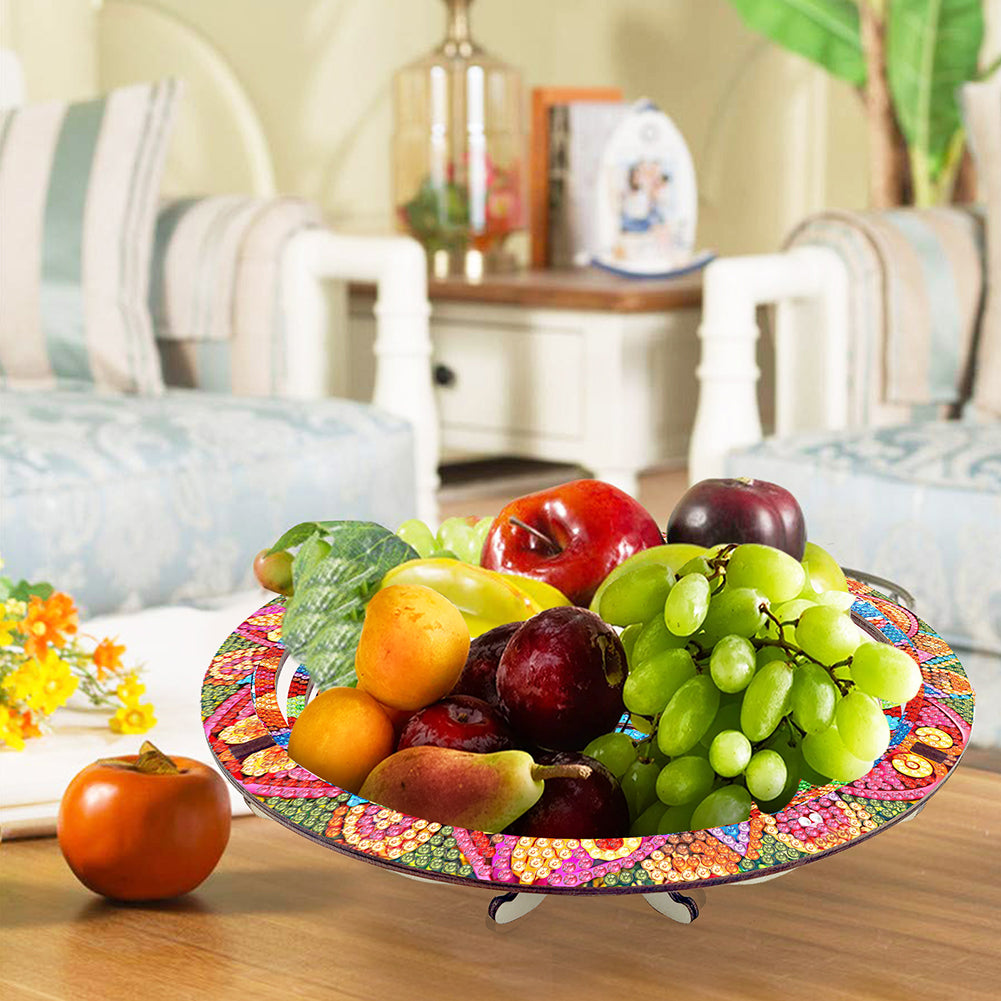 Diamond Painting Wooden Serving Tray Decorative Diamond Painting Dining Plate