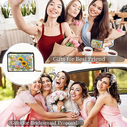 Diamond Painting Card Holder Coin Purse Diamond Art Wallet Pouch Gifts for Women