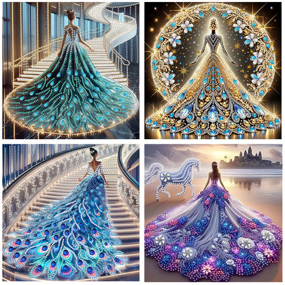 4 Pcs Dress Skirt Girl - Special Shaped Drill Diamond Painting 30*30CM