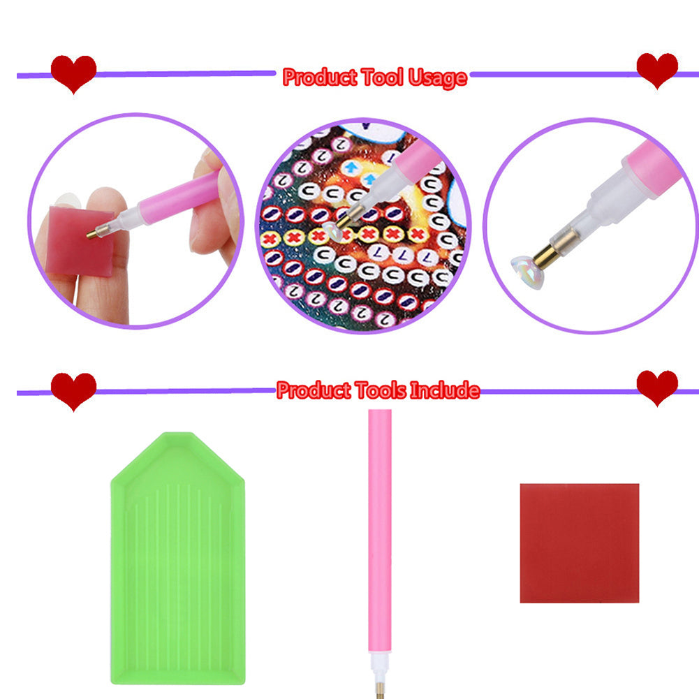 8Pcs Flower Envelope Rhinestone Painting Card Kit Diamond Painting Greeting Card