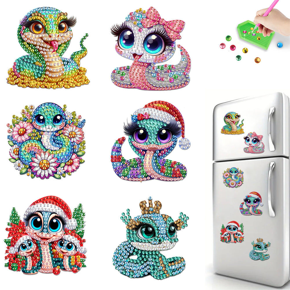 6Pcs Diamond Painting Refrigerator Magnets Diamond Art Kits for Adults Beginners