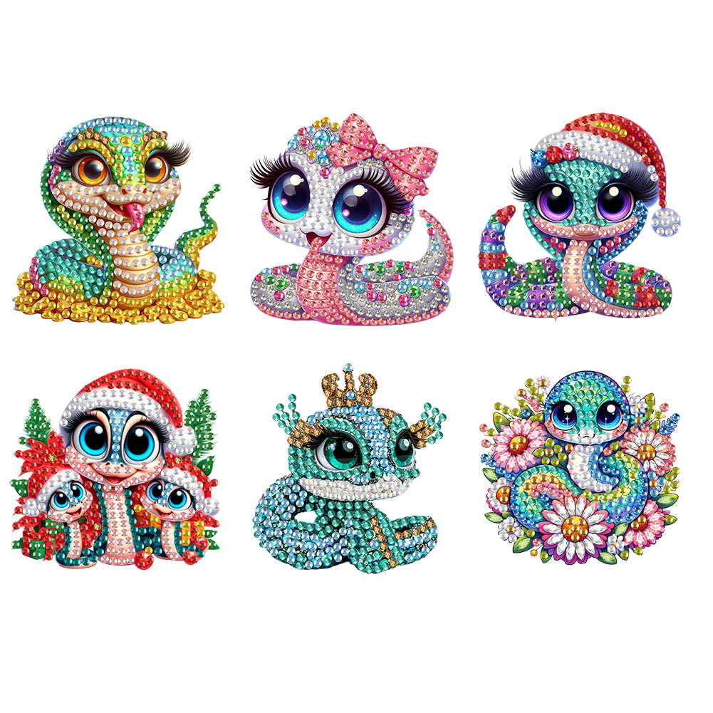 6Pcs Diamond Painting Refrigerator Magnets Diamond Art Kits for Adults Beginners