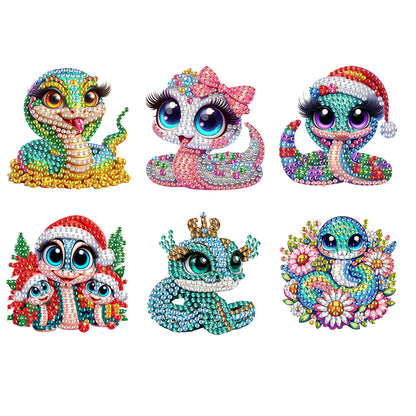 6Pcs Diamond Painting Refrigerator Magnets Diamond Art Kits for Adults Beginners