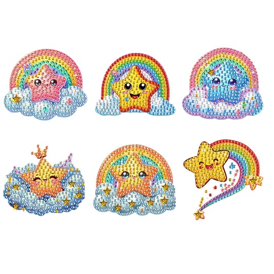6Pcs Diamond Painting Refrigerator Magnets Diamond Art Kits for Adults Beginners