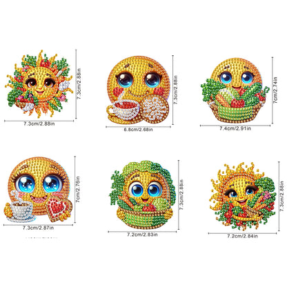 6Pcs Diamond Painting Refrigerator Magnets Diamond Art Kits for Adults Beginners