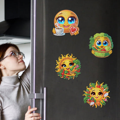 6Pcs Diamond Painting Refrigerator Magnets Diamond Art Kits for Adults Beginners