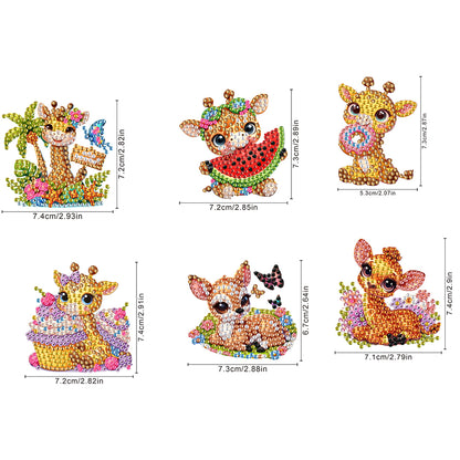 6Pcs Diamond Painting Refrigerator Magnets Diamond Art Kits for Adults Beginners