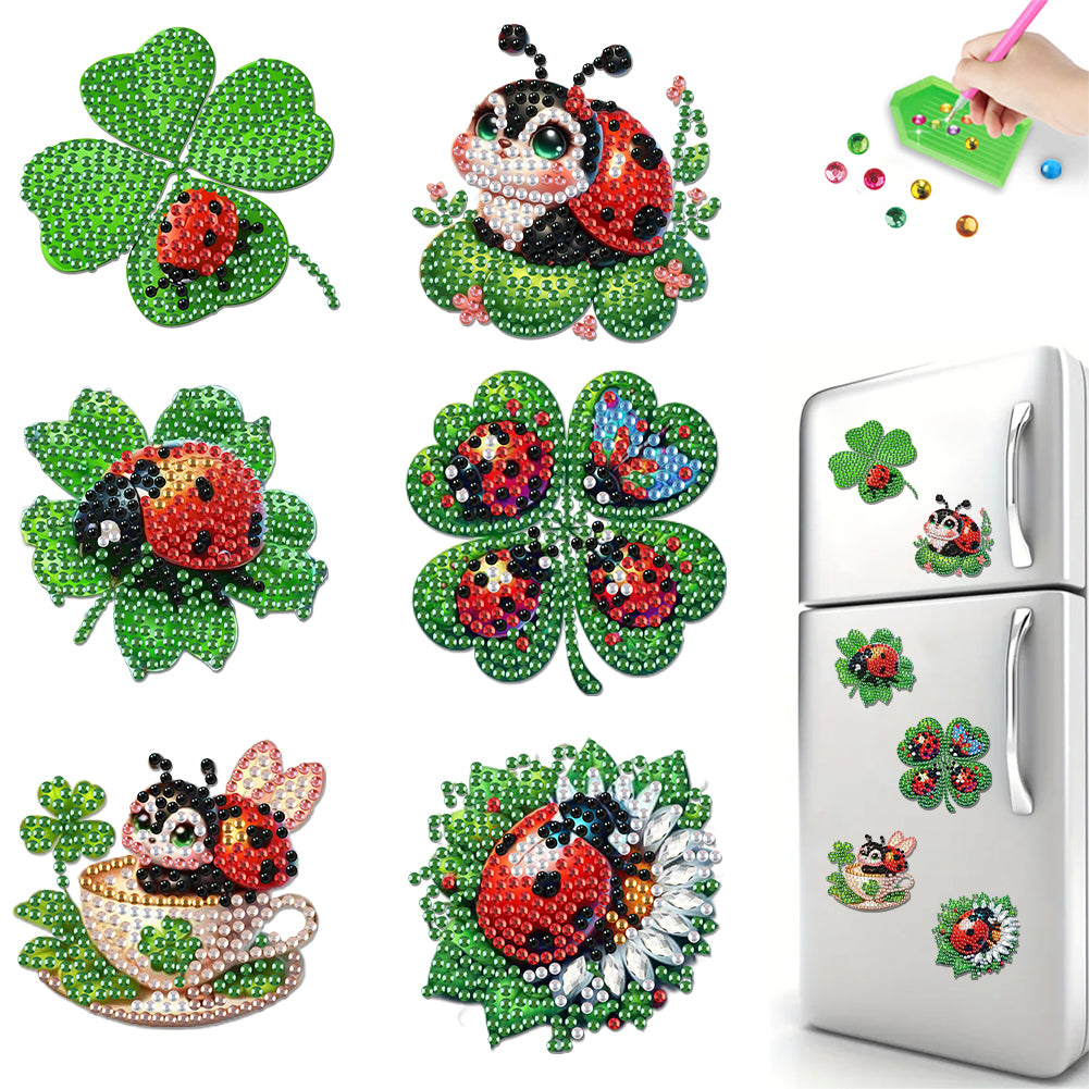 6Pcs Diamond Painting Refrigerator Magnets Diamond Art Kits for Adults Beginners
