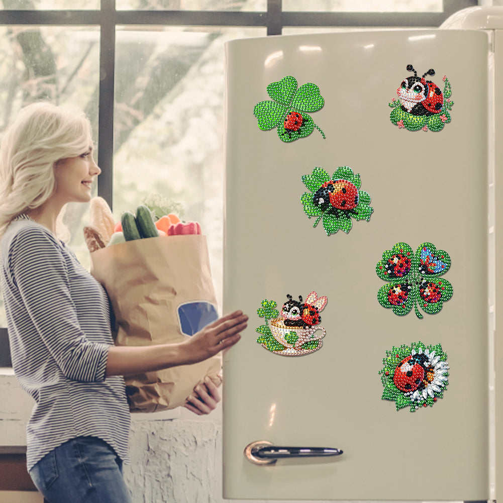 6Pcs Diamond Painting Refrigerator Magnets Diamond Art Kits for Adults Beginners