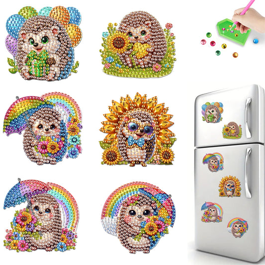 6Pcs Diamond Painting Refrigerator Magnets Diamond Art Kits for Adults Beginners