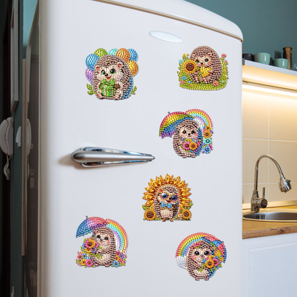6Pcs Diamond Painting Refrigerator Magnets Diamond Art Kits for Adults Beginners