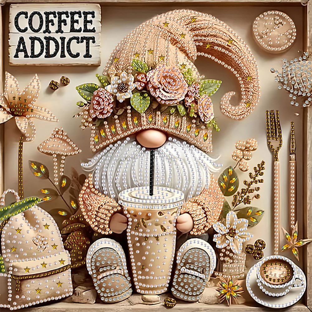 Coffee Gnome - Special Shaped Drill Diamond Painting 30*30CM