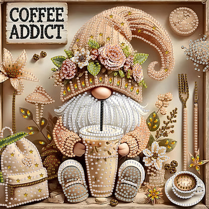 Coffee Gnome - Special Shaped Drill Diamond Painting 30*30CM