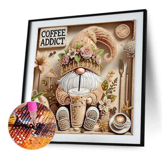 Coffee Gnome - Special Shaped Drill Diamond Painting 30*30CM