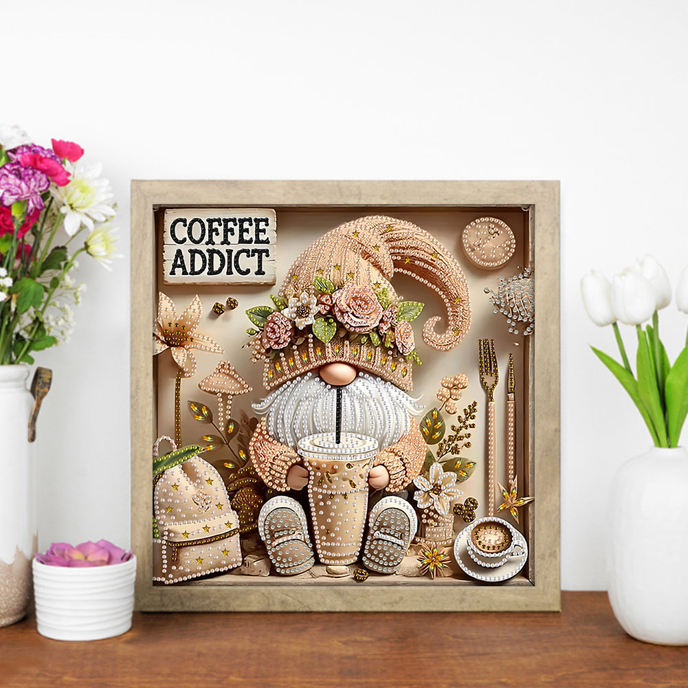 Coffee Gnome - Special Shaped Drill Diamond Painting 30*30CM