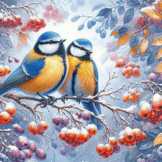 Blue Cardinal - Full Round Drill Diamond Painting 40*40CM