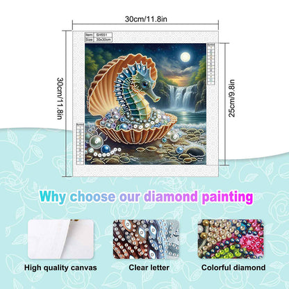 Jewelry Seahorse - Special Shaped Drill Diamond Painting 30*30CM