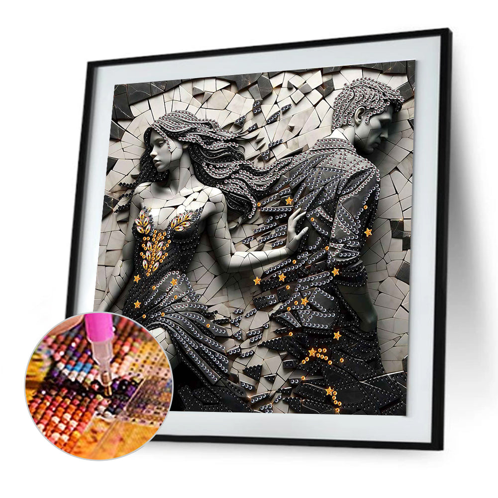 Abstract Art Woman - Special Shaped Drill Diamond Painting 30*30CM