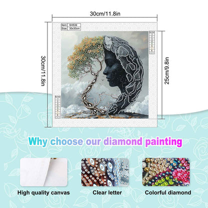 Abstract Art Woman - Special Shaped Drill Diamond Painting 30*30CM
