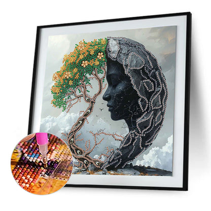 Abstract Art Woman - Special Shaped Drill Diamond Painting 30*30CM