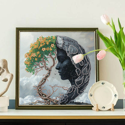 Abstract Art Woman - Special Shaped Drill Diamond Painting 30*30CM