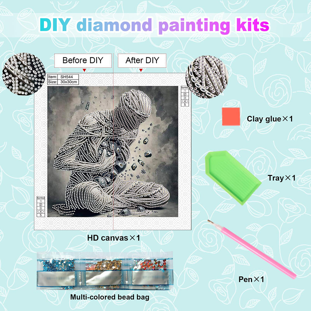 Abstract Art Portrait - Special Shaped Drill Diamond Painting 30*30CM