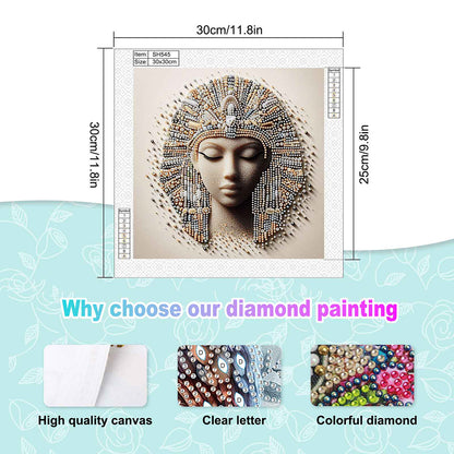 Abstract Egyptian Portrait - Special Shaped Drill Diamond Painting 30*30CM
