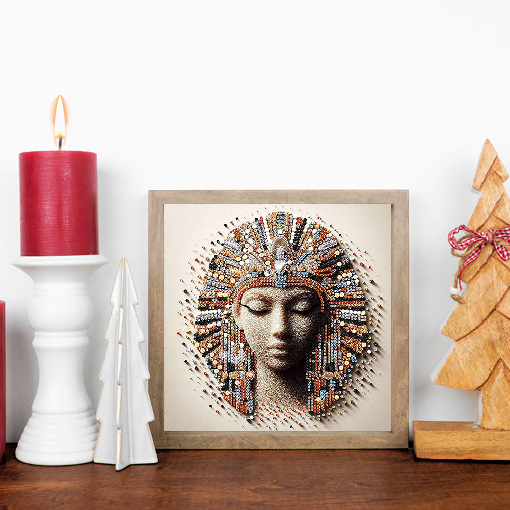 Abstract Egyptian Portrait - Special Shaped Drill Diamond Painting 30*30CM