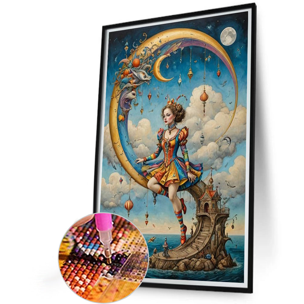 Abstract Lady - Full Round Drill Diamond Painting 40*60CM