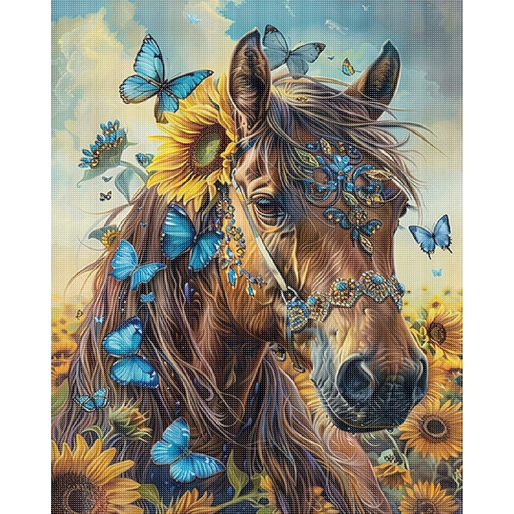 Horse - 11CT Stamped Cross Stitch 40*50CM