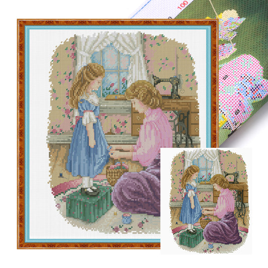 Motherly Love - 14CT Stamped Cross Stitch 31*36CM(Xiaobai Brand)