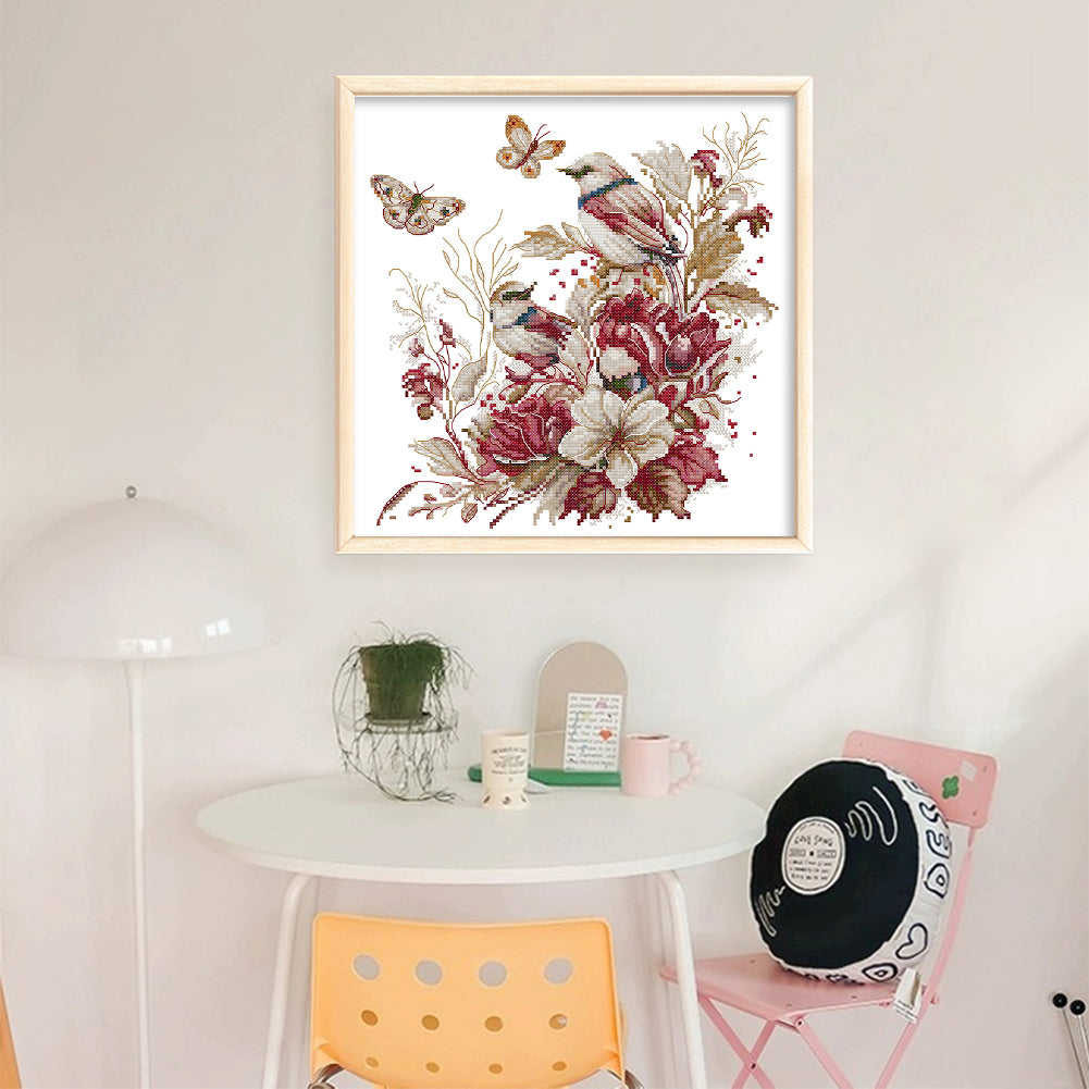 Autumn Bird - 14CT Stamped Cross Stitch 33*33CM(Joy Sunday)