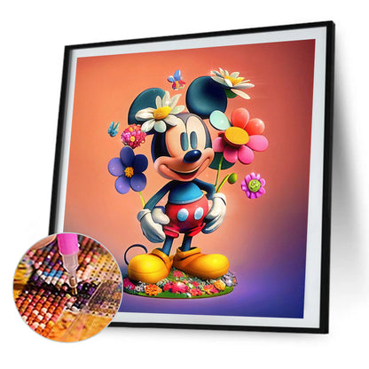 Flowers And Mickey - Full AB Round Drill Diamond Painting 40*40CM
