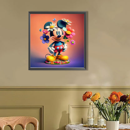 Flowers And Mickey - Full AB Round Drill Diamond Painting 40*40CM